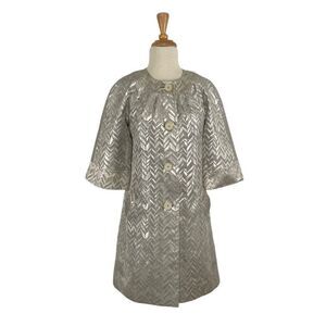 Trina Turk 2 Evening Jacket Duster Silver Gold Evening NYE Easter Fits XS S